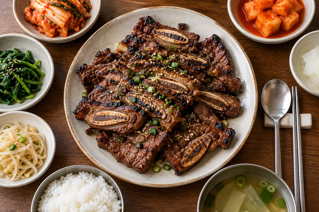 위에서 내려다본 전통갈비