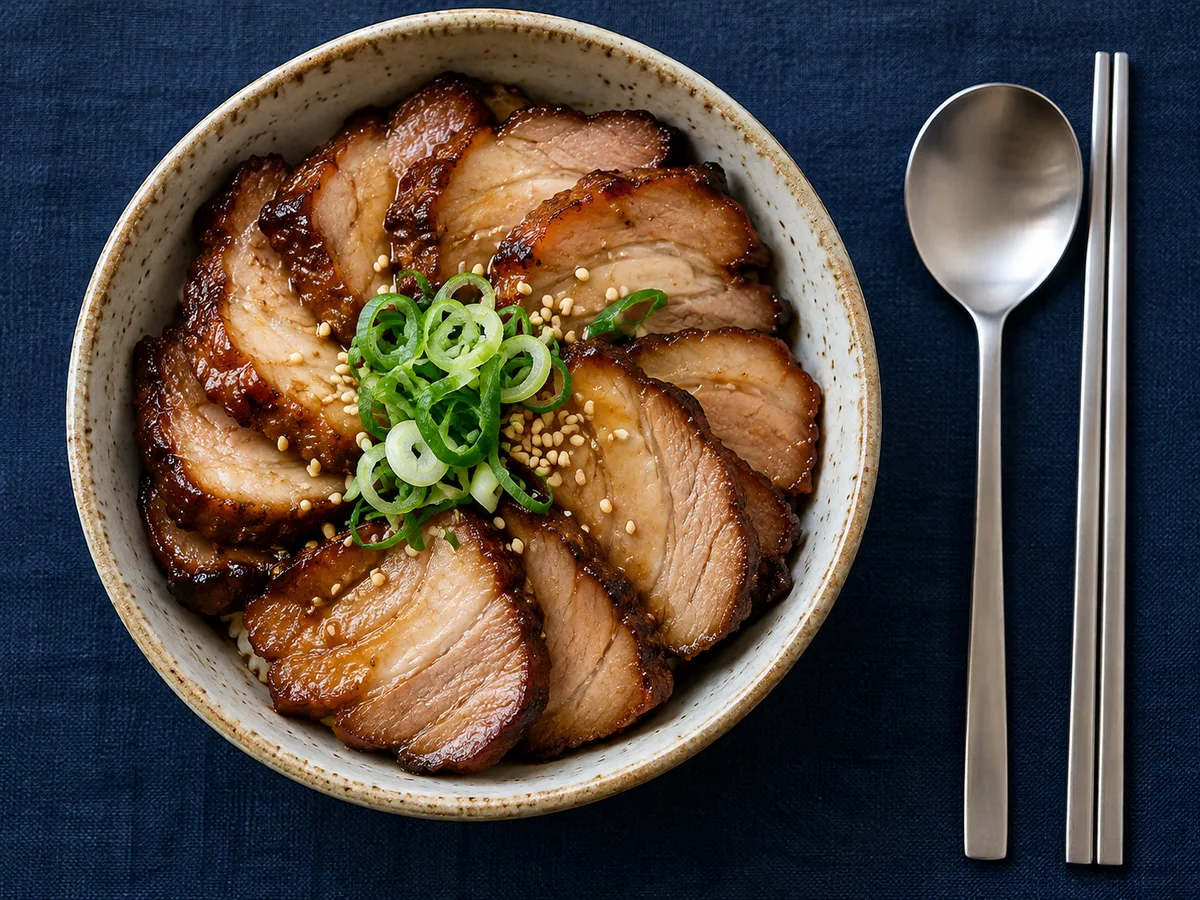 돼지고기 바베큐 차슈 한 그릇