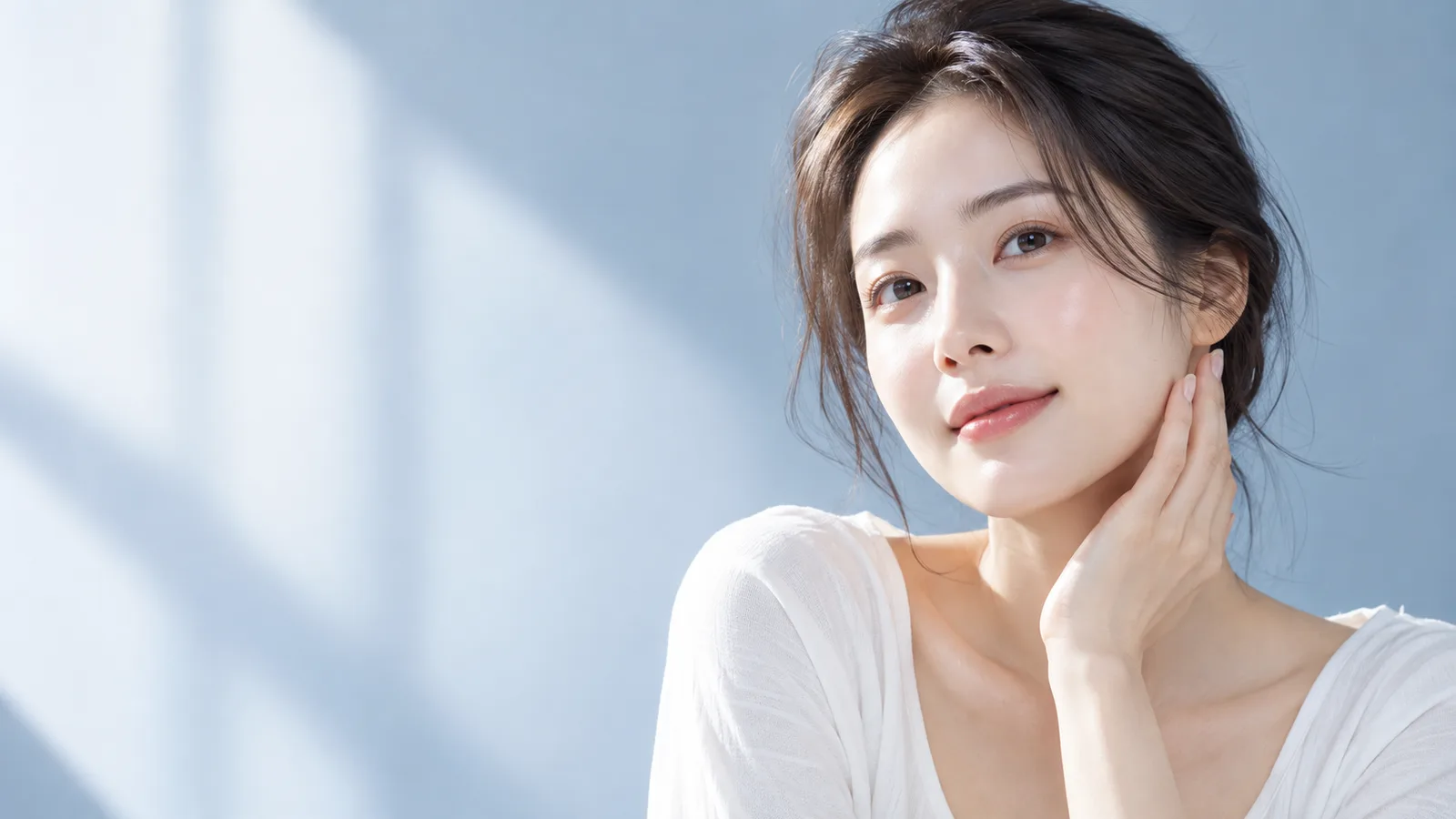 맑은 피부의 여성 인물 화보